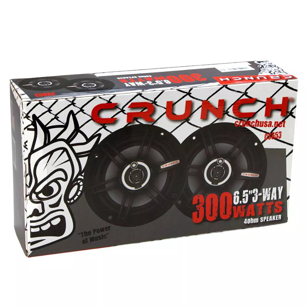 Crunch CS653 6.5" Speakers, 3-Way, 300W Max
