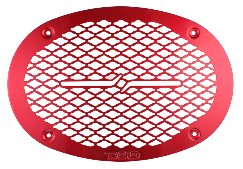 DS18 PRO-GRILL69MS Universal 6x9" Shallow Metal Speaker Grill Covers -Red or Black