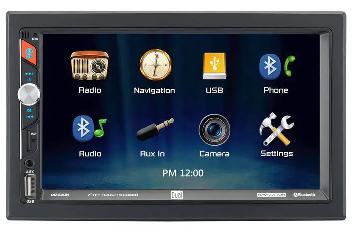 Dual DM620N 7" Double-Din Radio, Mechless, Built-In Navigation