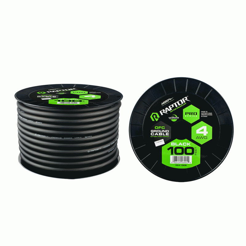 Raptor R5R4/R5BK4 4 Gauge 100 Ft 100% OFC Power Cable