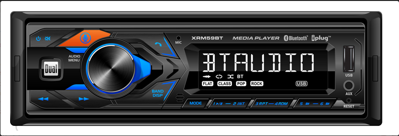 Dual XRM59BT Mechless Single Din Receiver with Bluetooth