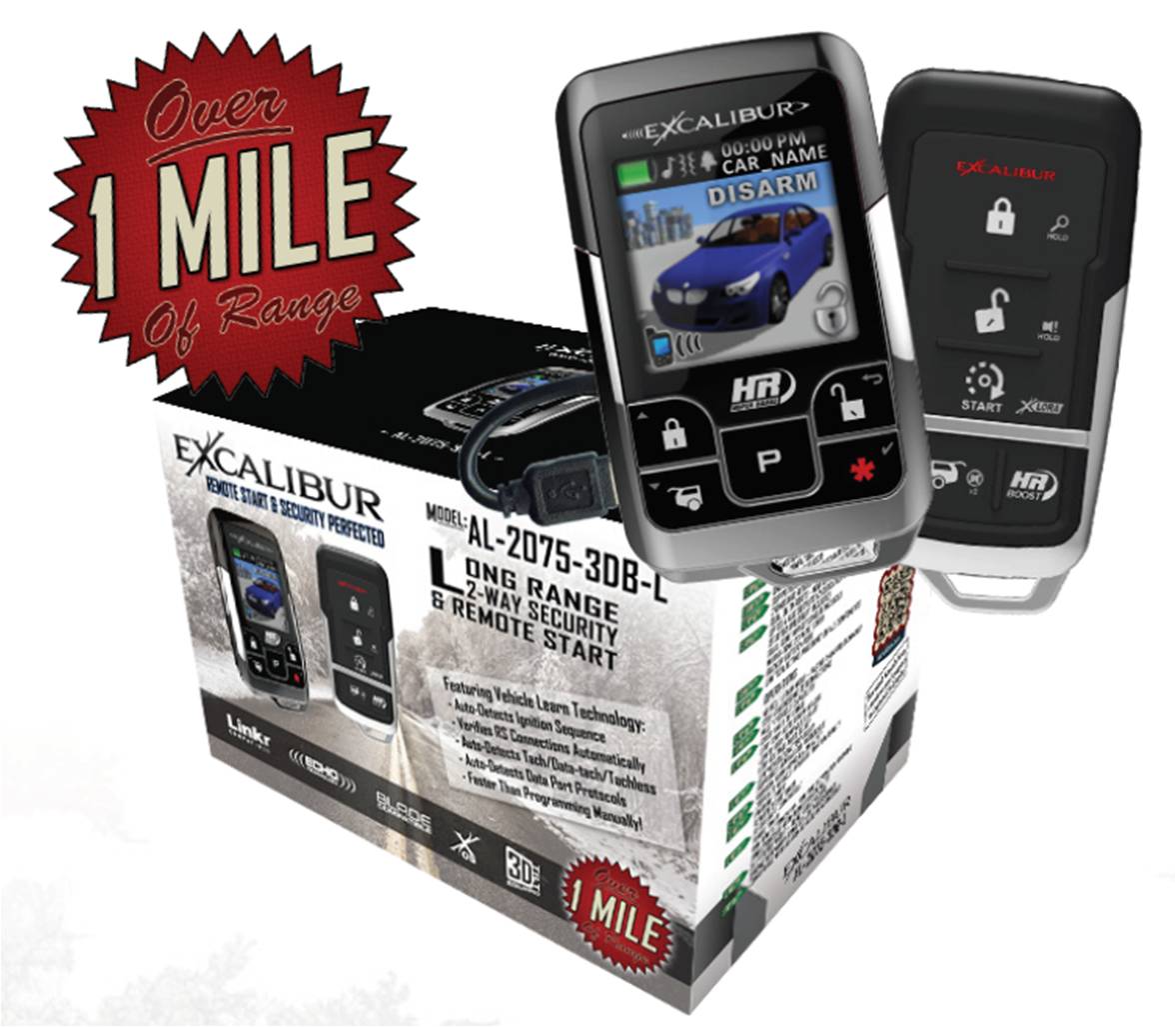 Omega Excalibur AL20753DBL Long Range 2-Way Remote Start and Security
