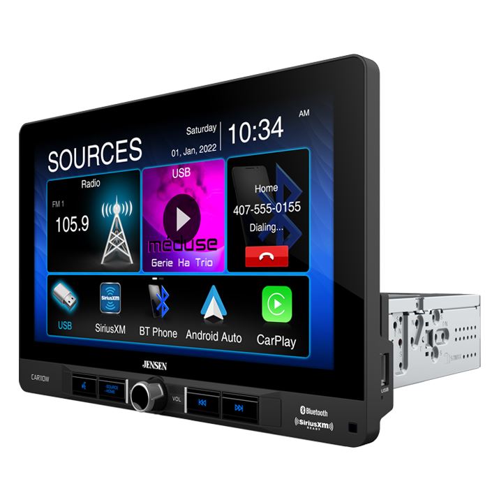 Jensen CAR110W 10.1″ Receiver with Wireless Apple CarPlay and Android Auto W/Camera