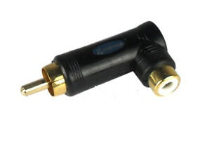 XScorpion RAL-B RCA Long Elbow Connectors Female-Male, Black