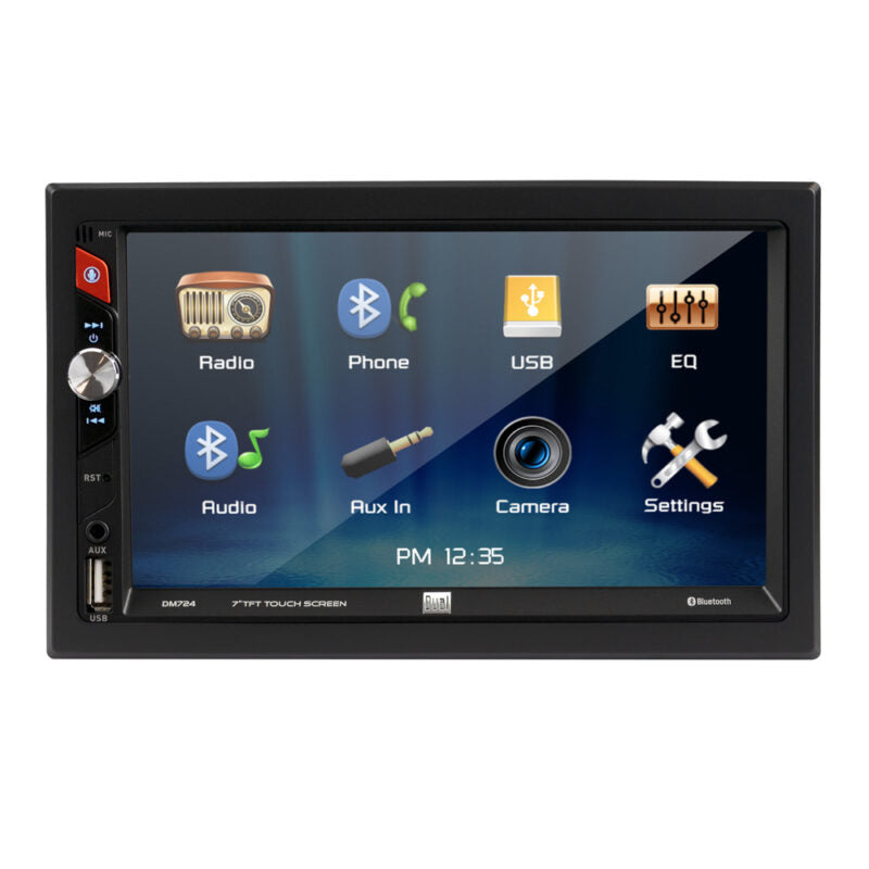 Dual DM724 Double-Din Mechless Receiver with Bluetooth