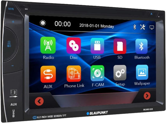 Blaupunkt MIAMI650 6.2″ Double-Din Receiver with CD/DVD and Mirror Link