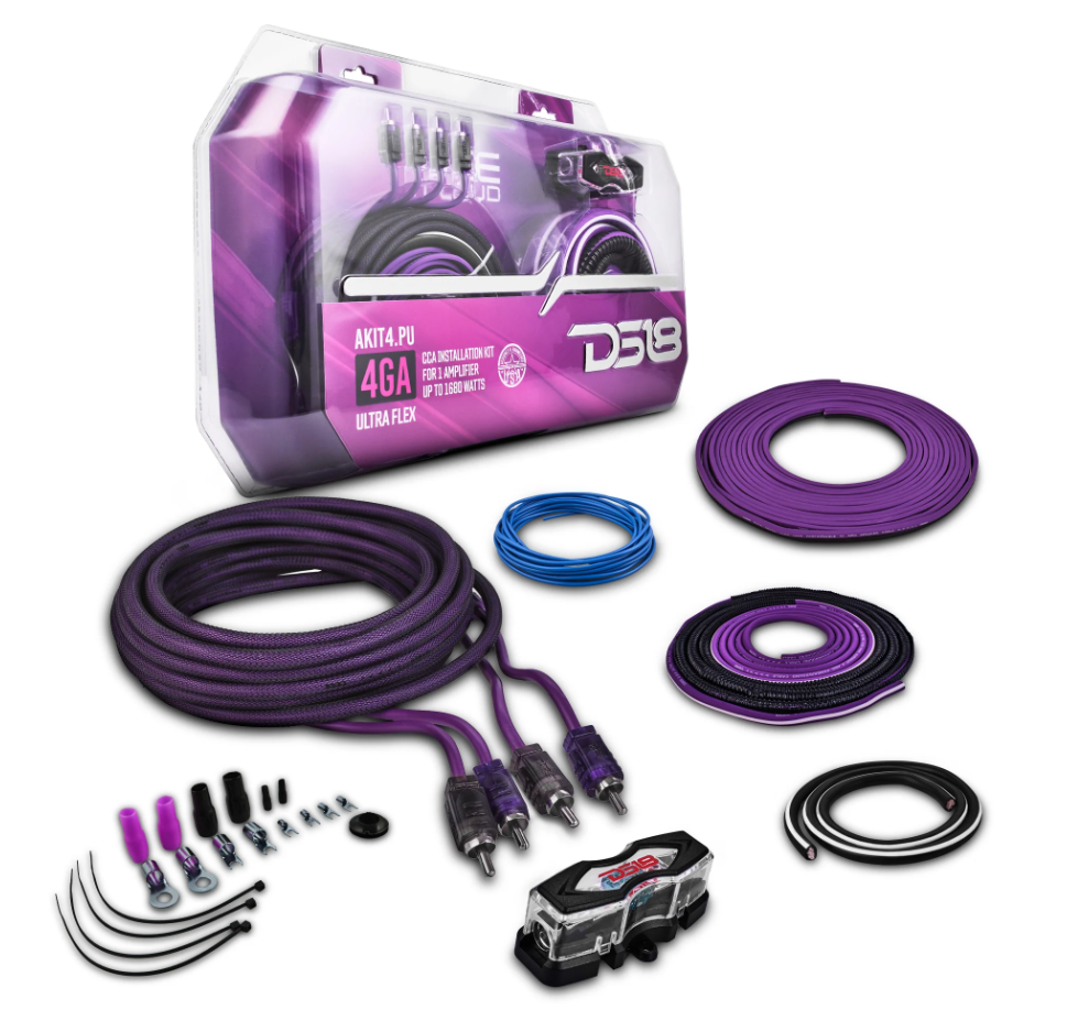 DS18 AKIT4 Amp Kit 4 Gauge with Mini-ANL Fuse Holder