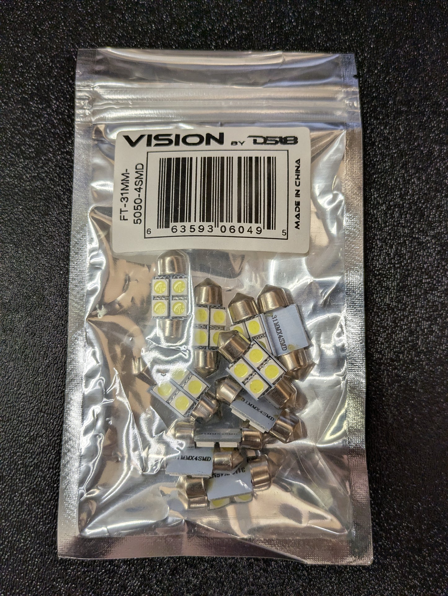 DS18 FESTON 31mm  4 SMD 5050 LED  White Lamp 10pack - FT-31MM-5050-4SMD