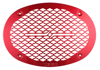 DS18 PRO-GRILL69MS Universal 6x9" Shallow Metal Speaker Grill Covers -Red or Black