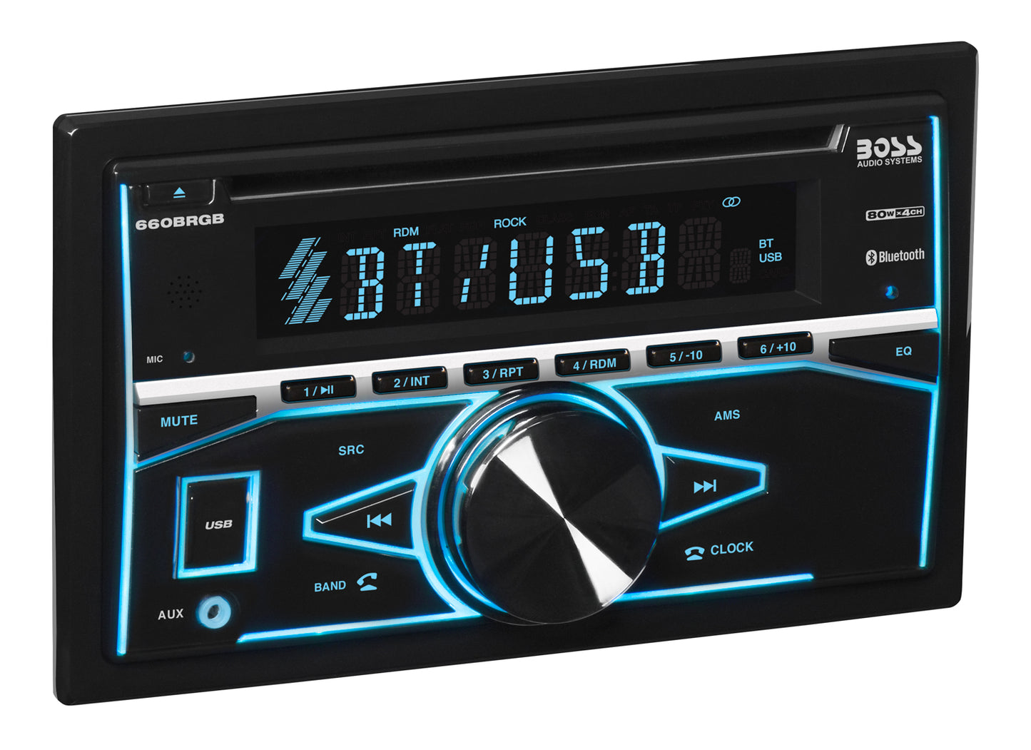 Boss 660BRGB Double-Din Radio with Bluetooth