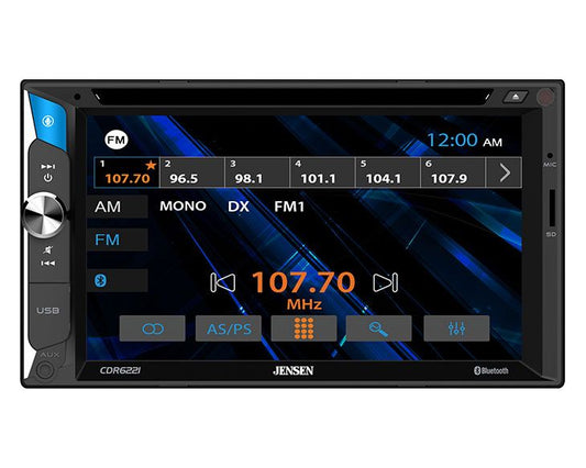 Jensen CDR 6221 Double-Din Radio with CD/DVD, Bluetooth