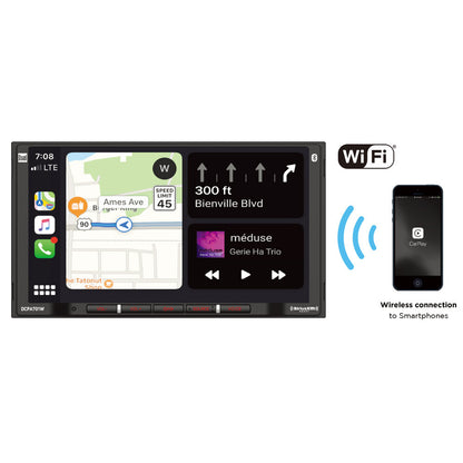 Dual DCPA701W 7" Double-Din Radio, Mechless, Wireless Apple Carplay, Android