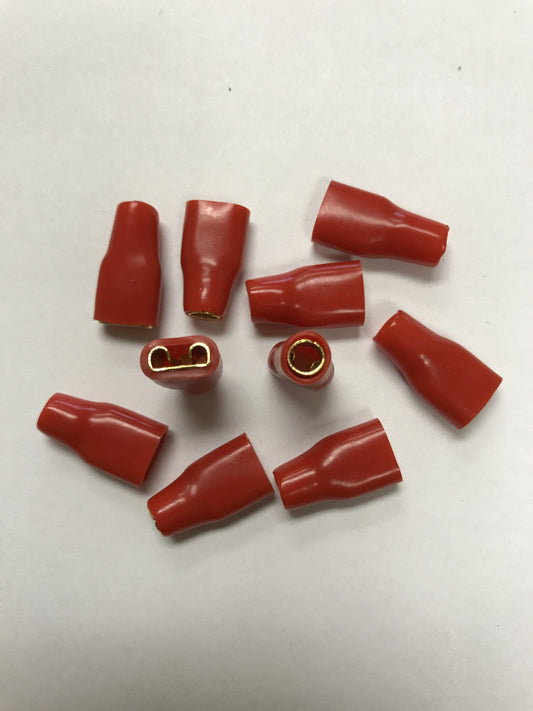 FS10R Female Spade Terminals with PVC Boot Red