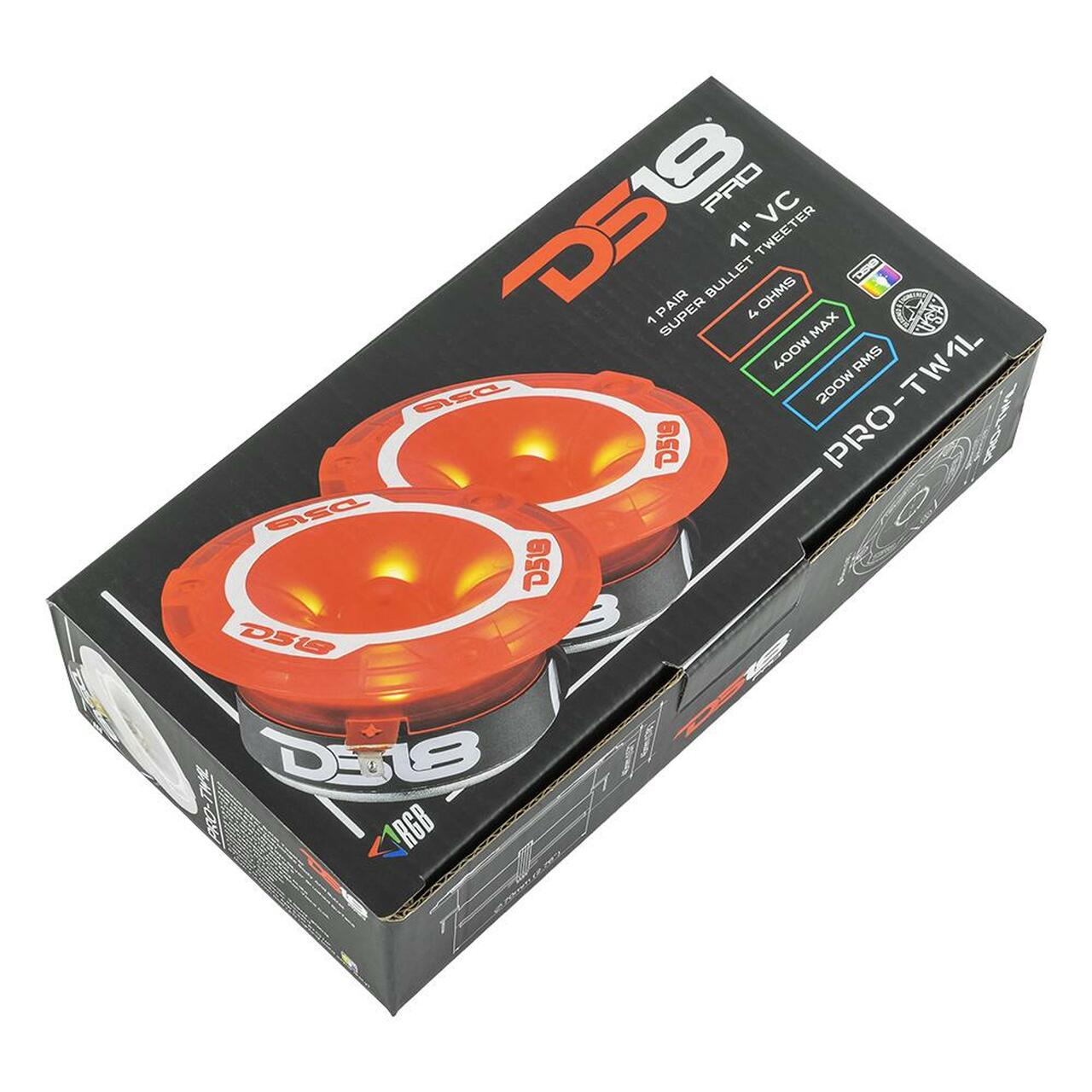 DS18 PRO-TW1L 3.8" Super Bullet Tweeters w RGB Lights