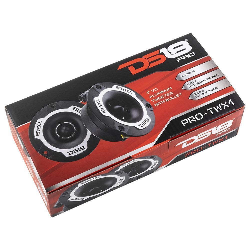 DS18 PROTWX1 1" VC Super Bullet Tweeters Chrome/Black Factory