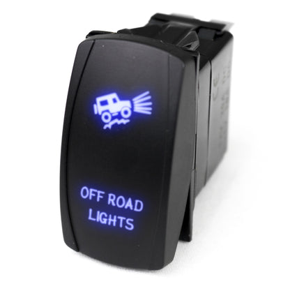 LED Rocker Switch w/ Blue or White LED Radiance (Off-road Lights)