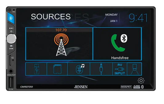 Jensen CMR 2720 Double-Din Mechless Receiver with Bluetooth