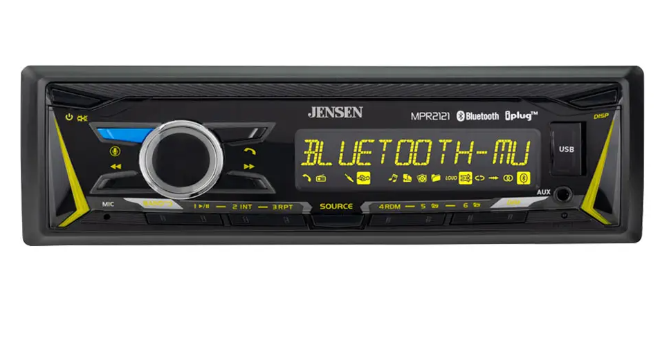 Jensen MPR2121 Single-Din Mechless Radio with Bluetooth